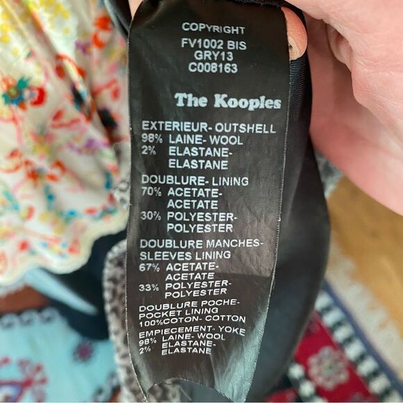 The Kooples Grey Leopard Print Tuxedo Blazer - Picture 11 of 13